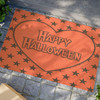 Halloween Anti-Slip Coir Doormat 24" x 16" - Starry Heart Glow: Festive Orange Design Halloween Anti-Slip Coir Doormat 24" x 16" - Starry Heart Glow: Festive Orange Design