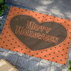 Happy Halloween Anti-Slip Coir Doormat 24" x 16" - Heart Glow: Festive Orange Polka Dot Design Happy Halloween Anti-Slip Coir Doormat 24" x 16" - Heart Glow: Festive Orange Polka Dot Design