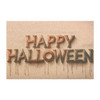 Happy Halloween Anti-Slip Coir Doormat 24" x 16" - Haunting Typography: Dimensional Lettering
