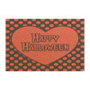 Happy Halloween Anti-Slip Coir Doormat 24" x 16" - Heart Glow: Festive Orange Design, Polka Dot Holiday