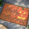 Happy Halloween Anti-Slip Coir Doormat 24" x 16" - Festive Jack-o'-Lantern: Autumn Seasonal Design