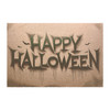 Happy Halloween Anti-Slip Coir Doormat 24" x 16" - Haunting Typography: Gothic Bat Silhouettes
