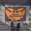 Halloween Anti-Slip Coir Doormat 24" x 16" - Midnight Jack: Stylized Pumpkin Silhouette