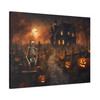 Halloween Night: Large Stretched Canvas Wall Art 40" x 30" - Spooky Scene, Gothic Artwork, Painted Style