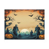 Hallowed Haunting: Large Stretched Canvas Wall Art 40" x 30" - Skeletal Halloween Nightmare