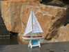 Handcrafted Wooden It Floats 12" - Light Blue Floating Sailboat Model from Hampton Creations