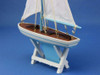 Handcrafted Wooden It Floats 12" - Light Blue Floating Sailboat Model from Hampton Creations