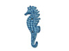 Handcrafted Rustic Light Blue Whitewashed Cast Iron Seahorse Hook 5" from Hampton Creations Handcrafted Rustic Light Blue Whitewashed Cast Iron Seahorse Hook 5" from Hampton Creations