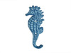 Handcrafted Rustic Light Blue Whitewashed Cast Iron Seahorse Hook 5" from Hampton Creations Handcrafted Rustic Light Blue Whitewashed Cast Iron Seahorse Hook 5" from Hampton Creations