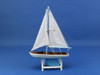 Handcrafted Wooden Decorative Sailboat 12" - Light Blue Sailboat Model from Hampton Creations