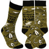 No Reason To Stay Home Wanderlust Mountains Colorfully Printed Cotton Novelty Socks from Primitives by Kathy