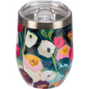 Colorful Stainless Steel Wine Tumbler Thermos - Floral Print Design 12 Oz from Primitives by Kathy