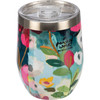 Colorful Stainless Steel Wine Tumbler Thermos - Floral Print Design 12 Oz from Primitives by Kathy