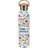 Insulated Stainless Steel Water Bottle Thermos - Make It Happen - Floral Print Design 25 Oz from Primitives by Kathy
