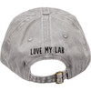 Dog Lover - Love My Lab Baseball Cap - from Primitives by Kathy - Gray - One Size Fits Most with Adjustable Brass Closure