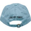 Dog Lover Love My Yorkie Embroidered Baseball Cap - Blue from Primitives by Kathy