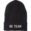 Primitives by Kathy's Fully Embroidered Black Go Team Beanie - From the Sports Collection (One Size Fits Most)