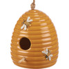 Ceramic Birdhouse by Primitives by Kathy - Featuring Cheerful Hive Design and Detailed Bee Accents - Easy to Hang Rope Loop - 5.2" x 6 x 5 from Primitives by Kathy