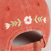 Protect Your Peace - Inspirational Orange Embroidered Baseball Cap with Floral and Heart Designs from Primitives by Kathy