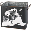 Black & White Flying Witch & Cat Metal Bin Set - Halloween Collection from Primitives by Kathy