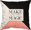 Geometric Pattern Make Your Own Magic Decorative Cotton & Velvet Throw Pillow 18x18 from Primitives by Kathy