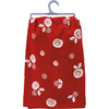 Floral Design Red & White I Love Us Cotton Kitchen Dish Towel 28x28 from Primitives by Kathy