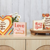 Groovy Crazy Love Retro Style Decorative Wooden Block Sign 3x3 from Primitives by Kathy
