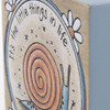 Decorative Wooden Block Sign Decor - It's The Little Things In Life - Snail & Daisies Design 4x4 from Primitives by Kathy