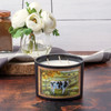 3 Wick Soy Wax Matte Black Glass Jar Candle - Fall Farmshouse Dairy Cows - Autumn Leaves Scent from Primitives by Kathy