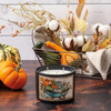 Matte Black Glass Jar Candle - Pumpkins & Cotton Stems Wheelbarrow - Pumpkin Spice Scent from Primitives by Kathy