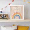 Decorative Inset Wooden Box Sign - You Are Loved - Colorful Rainbow Design 10x10 from Primitives by Kathy