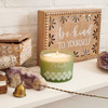 3 Wick Soy Was Frosted Green Glass Jar Candle - Exhale - Sea Salt & Sage Scent 14 Oz from Primitives by Kathy
