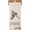 Football Fan Cotton Kitchen Dish Towel - I Like Big Punts & I Cannot Lie - Vintage Design 18x28 from Primitives by Kathy