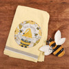 Cotton Kitchen Dish Towel - Bee Happy - Gnomes Bumblebees & Flowers 28x28 from Primitives by Kathy