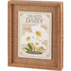 Decorative Wood & Burlap Inset Wooden Box Sign Decor - Shasta Daisy Sunny Seed Co. 8x10 from Primitives by Kathy