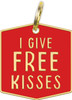 I Give Free Kisses Hard Enamel Dog Collar Pet Charm from Primitives by Kathy