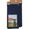 Patriotic Cotton Kitchen Dish Towel - Daddy's Home & American Flag 20x28 from Primitives by Kathy