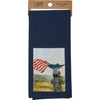 Patriotic Cotton Kitchen Dish Towel - Daddy's Home & American Flag 20x28 from Primitives by Kathy