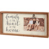 Decorative Inset Wooden Box Sign With Photo Clip Holder - Family Heart Of Home 14x7 from Primitives by Kathy