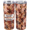 Stainless Steel Coffee Tumbler Thermos With Lid - Exist Proudly - Diverse Hand Print Design from Primitives by Kathy