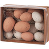 Set of 12 Artificial Brown & White Speckled Display Eggs from Primitives by Kathy