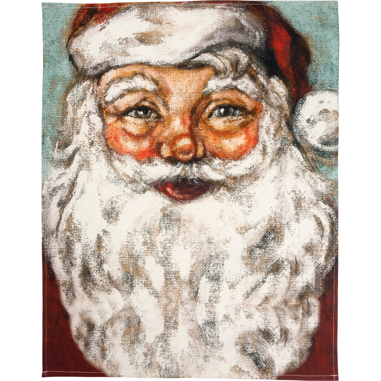 Cotton Kitchen Dish Towel | Vintage Santa Face Design| 20x26
