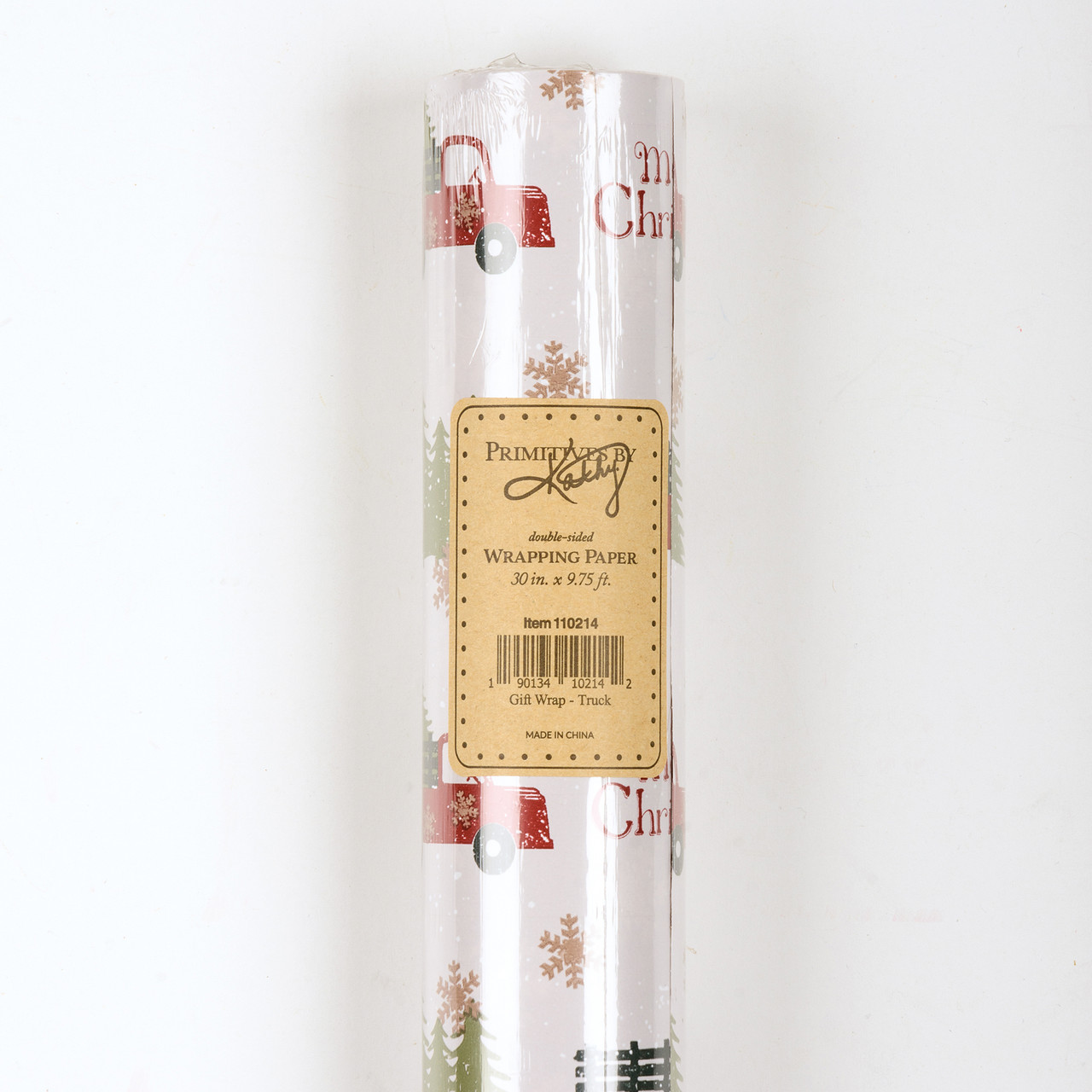Double Sided Gift Wrapping Paper Roll - Holly Leaves & Black White Plaid -  9.75 Feet x 30 Inch from Primitives by Kathy - Cherryland Sales