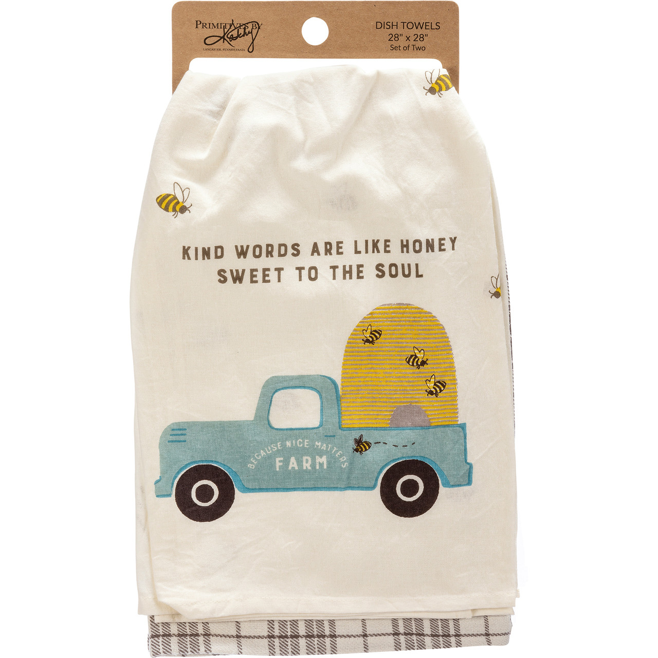 Daisy Pickup Truck Sunshine In My Soul Happy Day Farm Cotton Kitchen Dish  Towel Set from Primitives by Kathy - Cherryland Sales