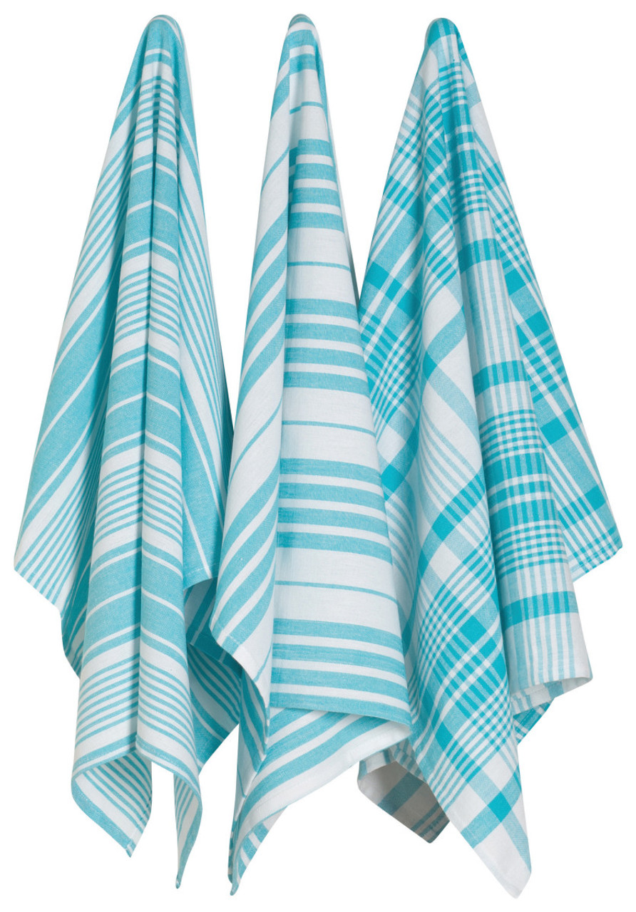 Bali Blue Jumbo Jumbo Striped Cotton Kitchen Dish Towels Set of 3 from Now  Designs