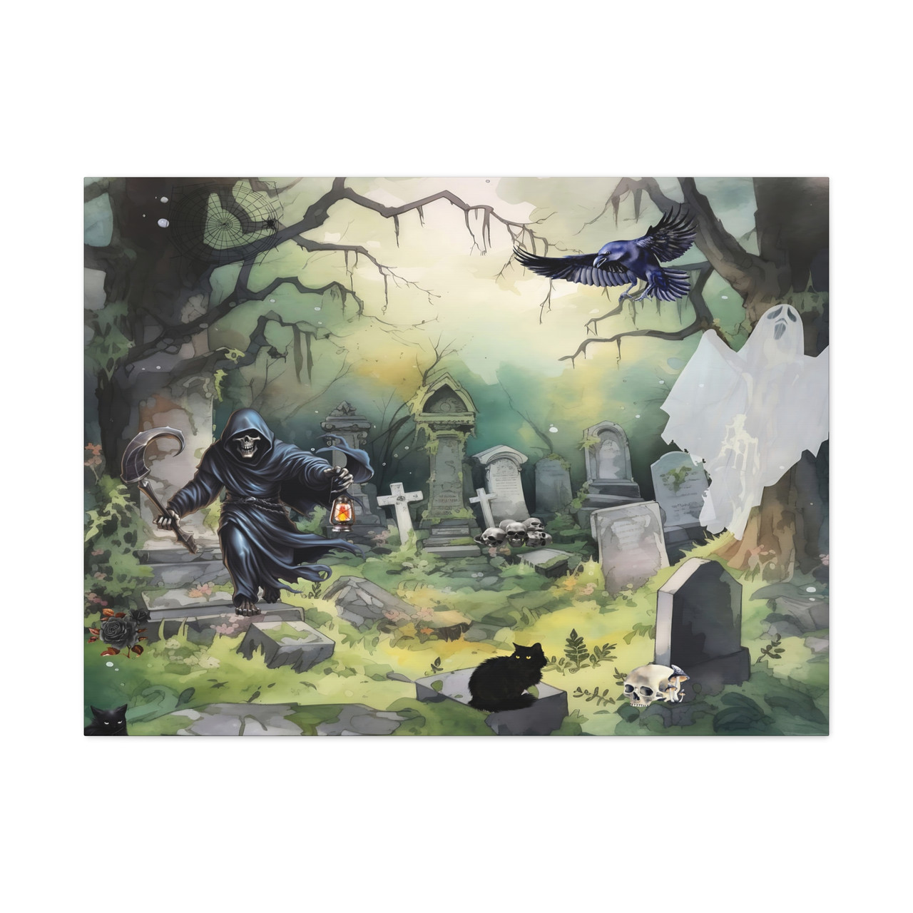 アート・デザイン・音楽 The Art of DIF vol. x CEMETERY HILLS Whispers of the Necropolis: Large Stretched Canvas Wall Art 40