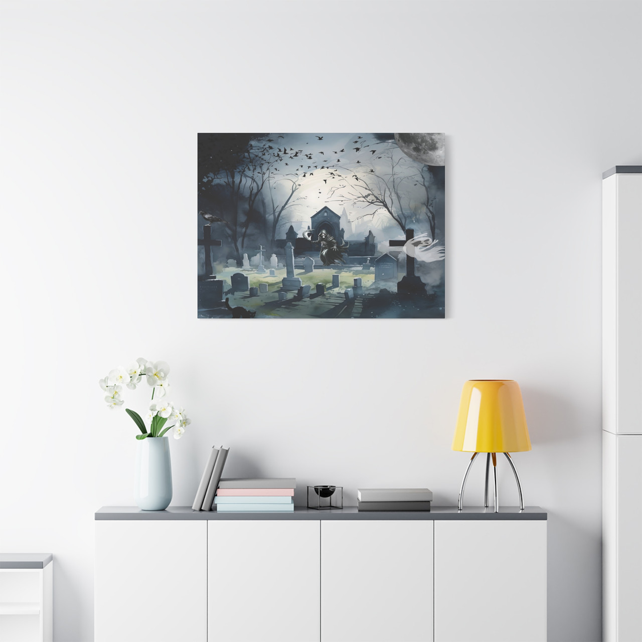 Midnight's Requiem: Large Stretched Canvas 40