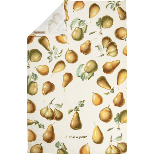 Grow A Pear Cotton Kitchen Dish Towel 18x28 from Primitives by Kathy