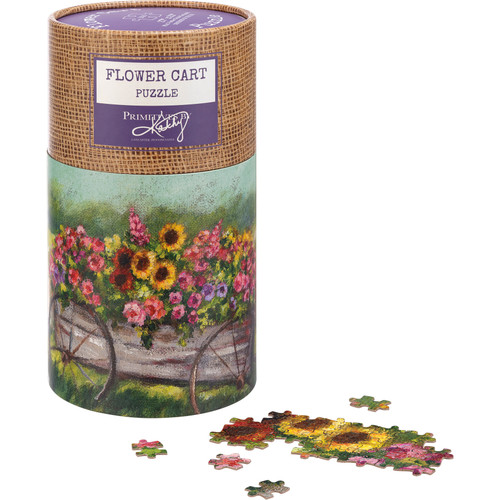 Colorful Flower Cart Design 1000 Piece Jigsaw Puzzle from Primitives by Kathy