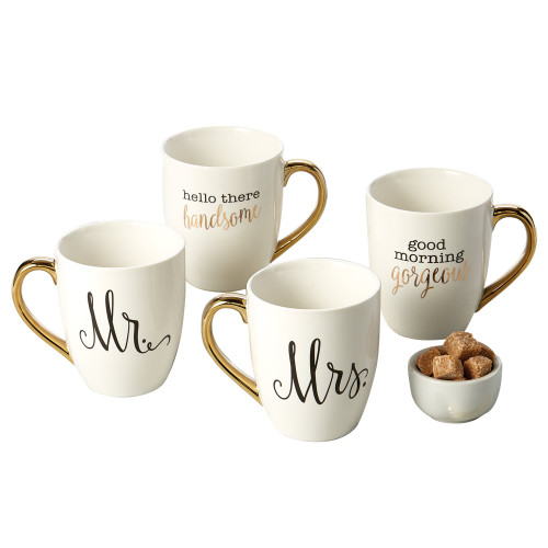 Mr. & Mrs. Coffee Mug Set of 2 (Hello There Handsome & Good Morning Gorgeous) from Design Imports